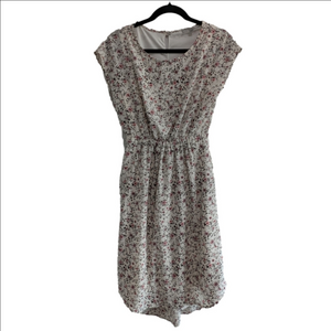 DownEast White High-Low Pink Floral Dress